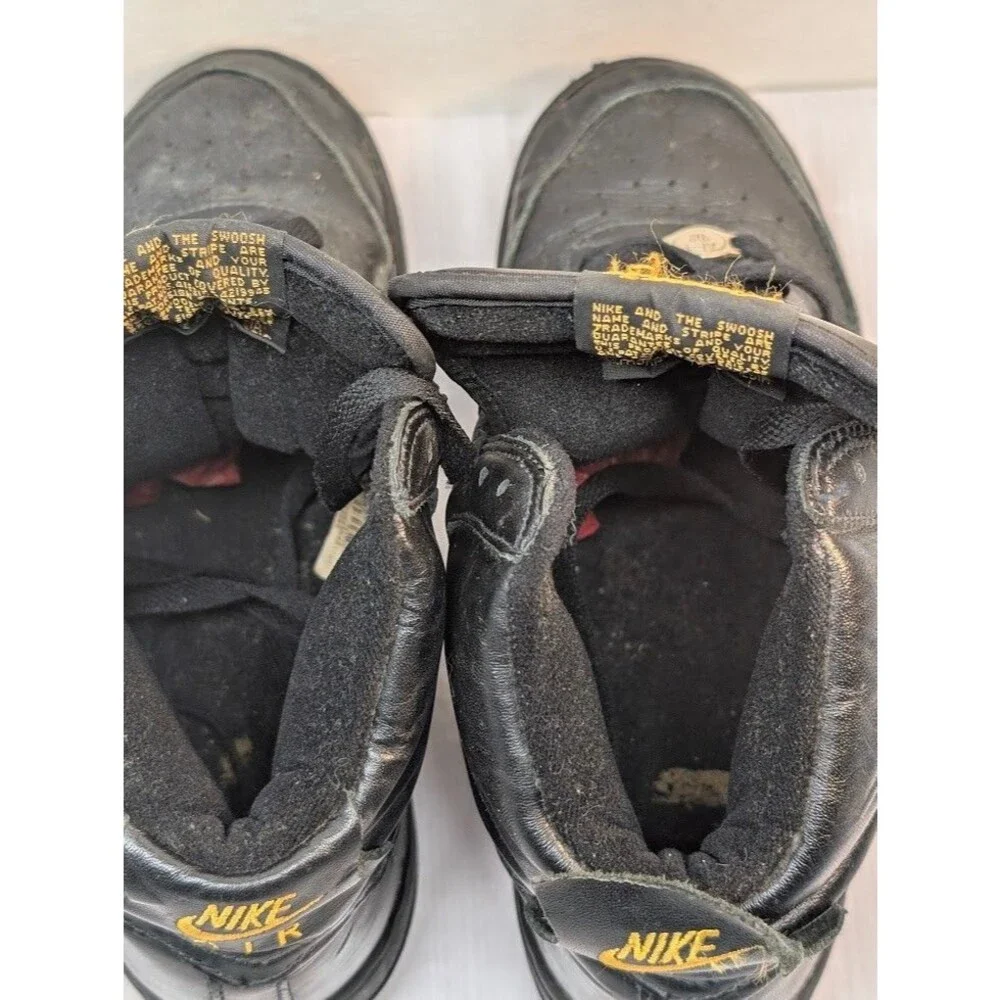 Nike Air Force 1 High Triple Black Sneakers Vintage 2000 Youth Size 7